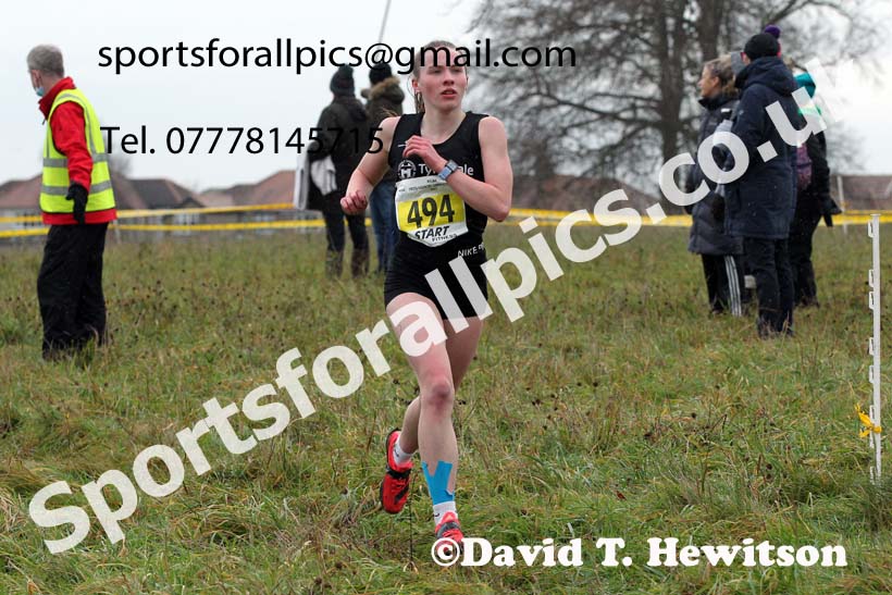 Womens under-17s and under-20s, 2021 North Eastern Cross Country Championships, Sedgefield. Photo: David T. Hewitson/Sports for All Pics